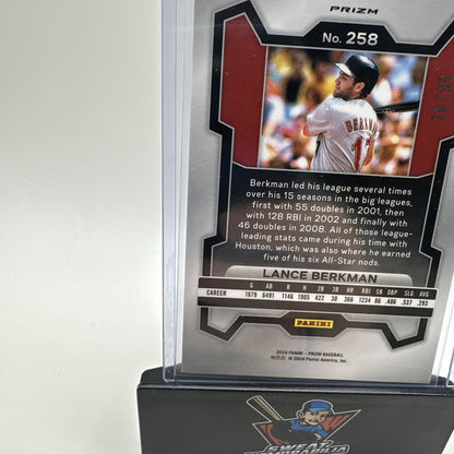 Lance Berkman 2024 Panini Prizm #258 Purple Prizm 76/99