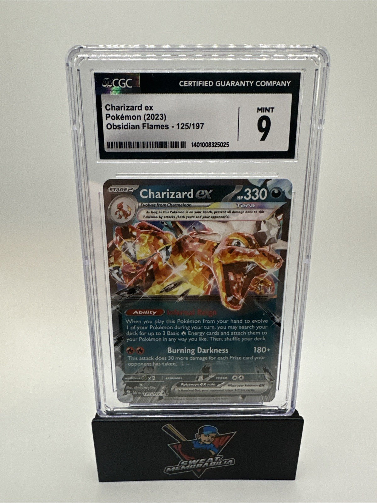 CGC 9 GEM MINT Charizard Ex 125/197 HOLO RARE Obsidian Flames Pokemon Card