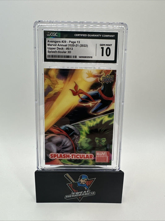 2020-21 MARVEL ANNUAL SPLASH-TICULAR INSERT #S13 AVENGERS #29 CGC 10