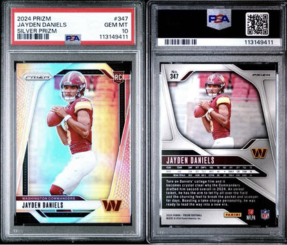 2024 Panini Prizm Jayden Daniels Silver Prizm PSA 10 Washington Commanders ROY