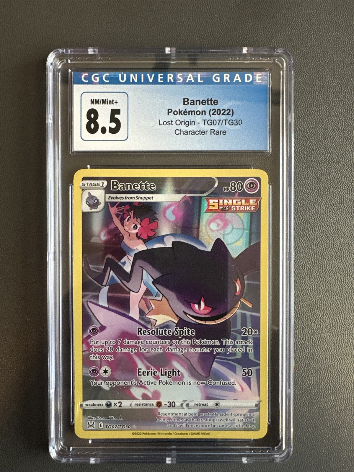 Pokémon 2022 Banette Lost Origin TG07/TG30 Character Rare Holo CGC 8.5