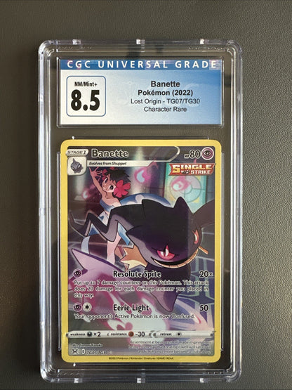 Pokémon 2022 Banette Lost Origin TG07/TG30 Character Rare Holo CGC 8.5