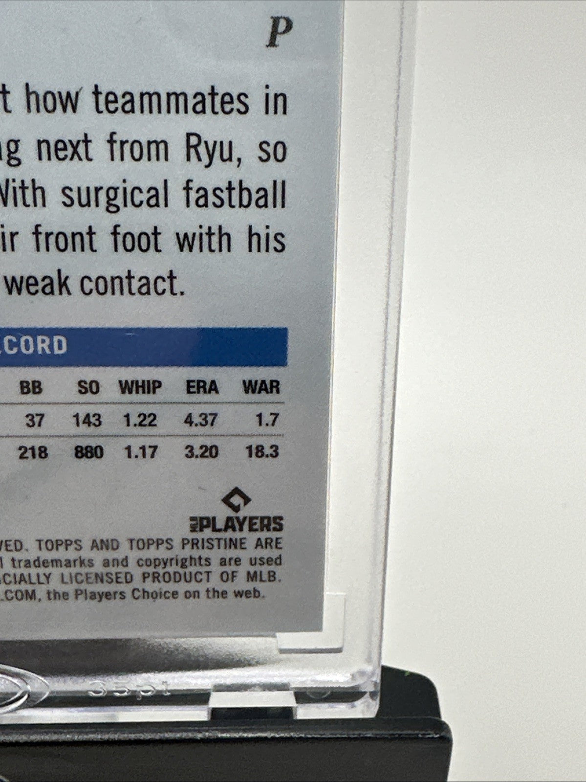 2022 Topps Pristine #126 Hyun-Jin Ryu Pristine Blue Refractor /75 - Near Mint