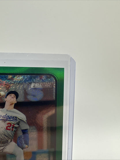2022 Topps Heritage Baseball Walker Buehler Chrome Green Refractor #273