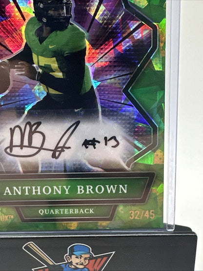 2021-22 Wild Card Alumination NIL ANTHONY BROWN HOLO Green Ice Rookie AUTO /45