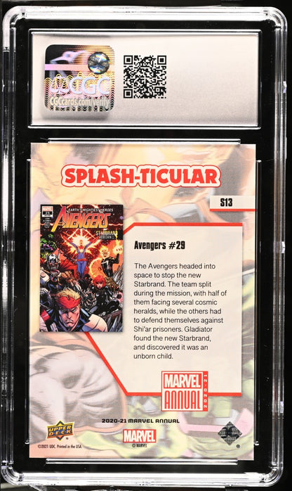 2020-21 MARVEL ANNUAL SPLASH-TICULAR INSERT #S13 AVENGERS #29 CGC 10