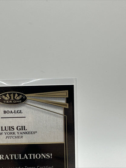 Luis Gil On Card Auto 2022 Topps Tier One Break Out Autograph Card /299. MINT