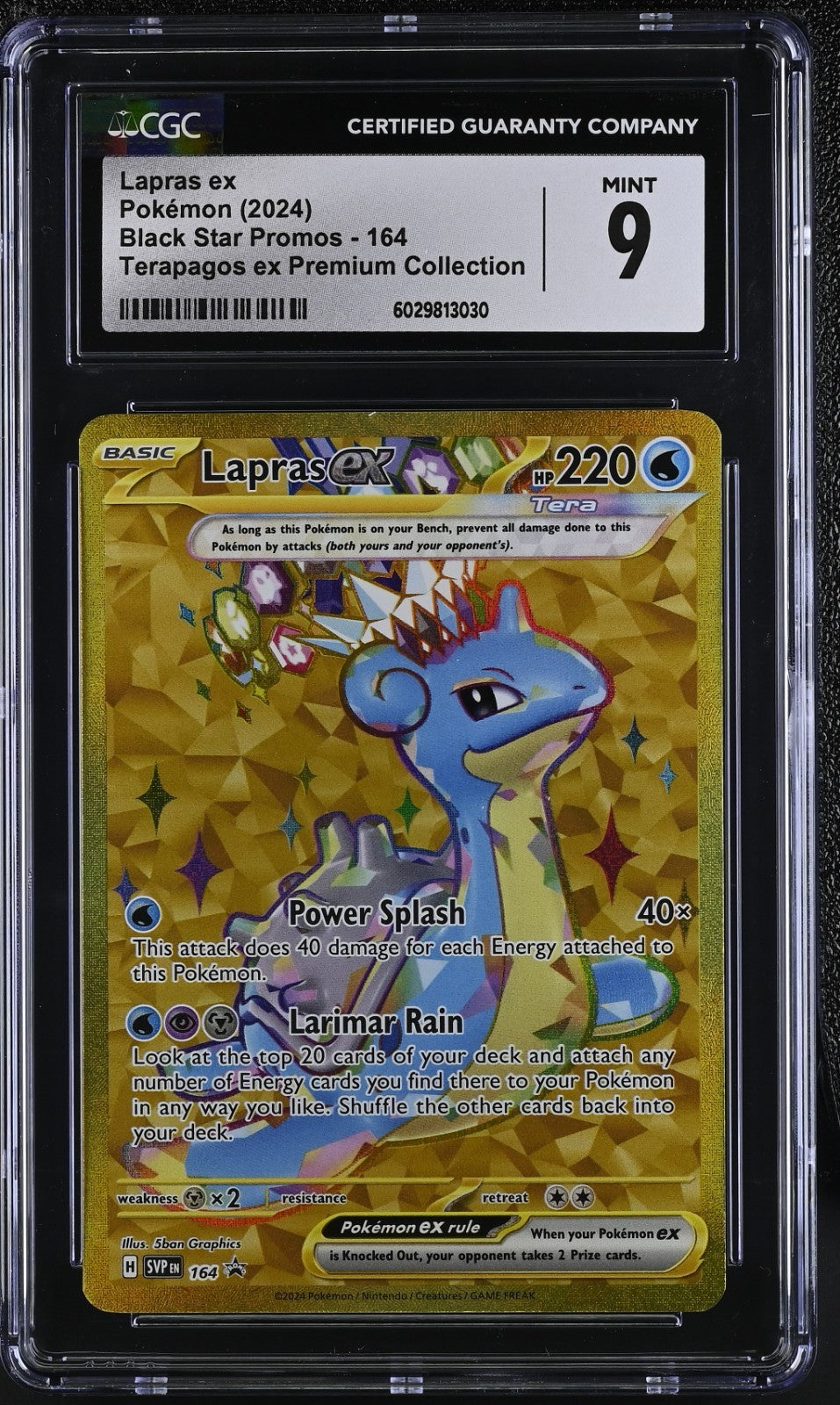 Pokemon 2024 Lapras EX Black Star Promo #164 Terapagos CGC 9