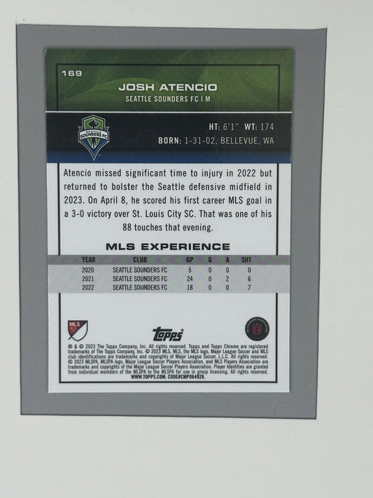 2023 Topps Chrome MLS Josh Atencio Silver Speckle Reafractor RC #169