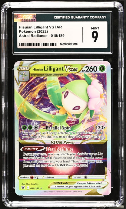 Pokemon 2022 Astral Radiance Hisuian Lilligant VSTAR 018/189 CGC 9
