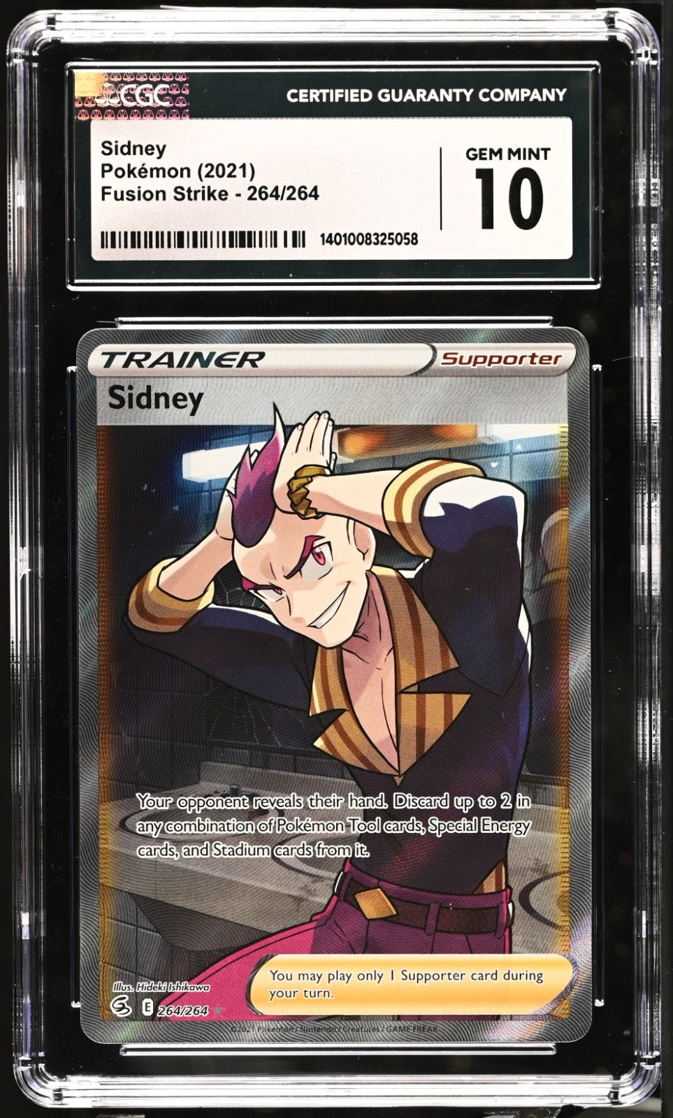 Pokémon 2021 Sidney #264 Fusion Strike Full Art Trainer CGC 10