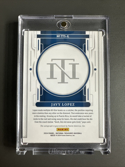 2024 National Treasures Timeless Talents Javy Lopez Auto 22/25 Atlanta Braves