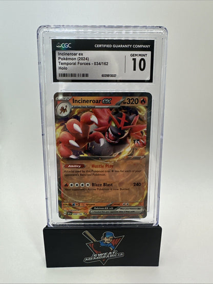 Pokémon 2024 Temporal Forces Incineroar Ex 034/162 Holo Rare CGC 10