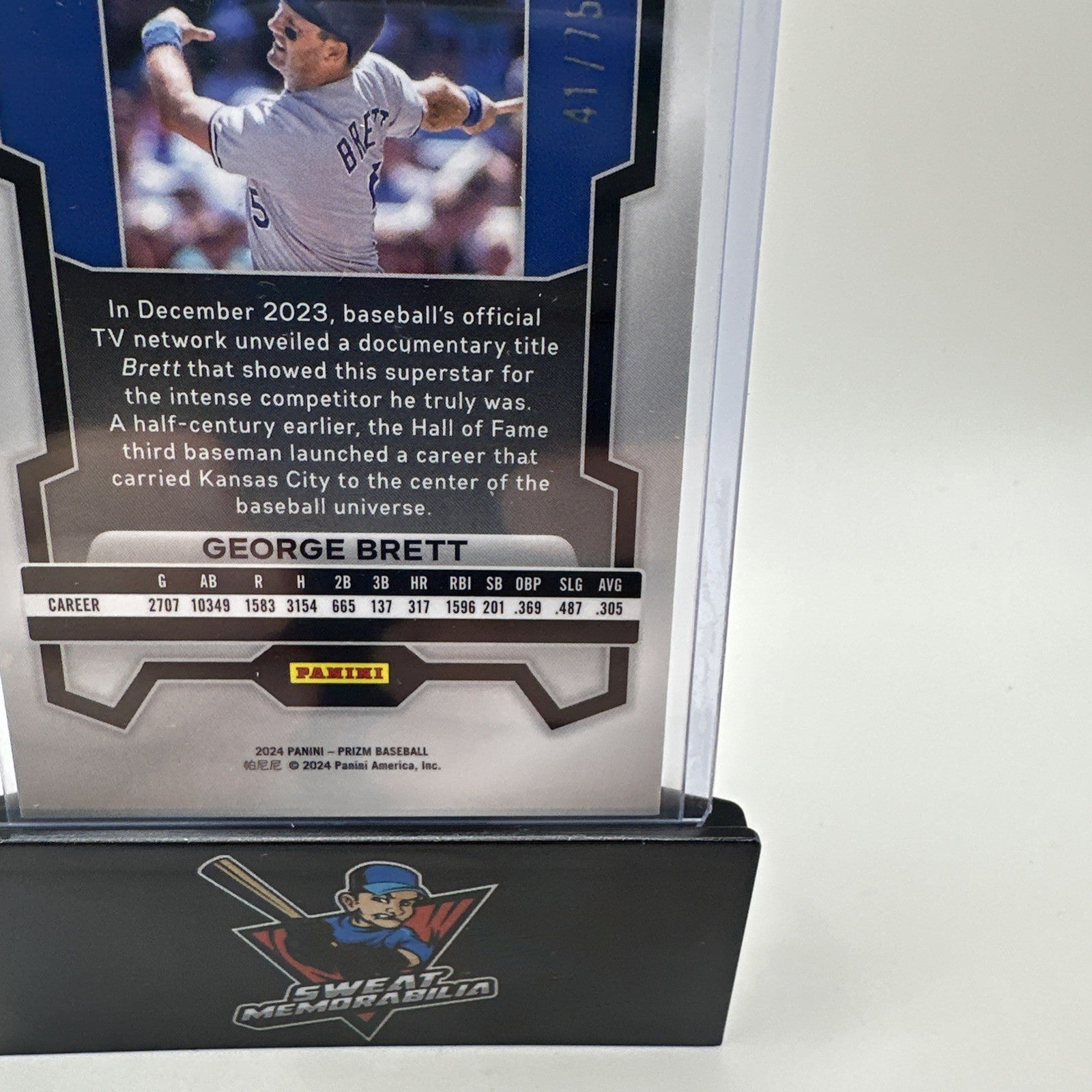 George Brett 2024 Panini Prizm Green Scope Prizm #41/75 Kansas City Royals