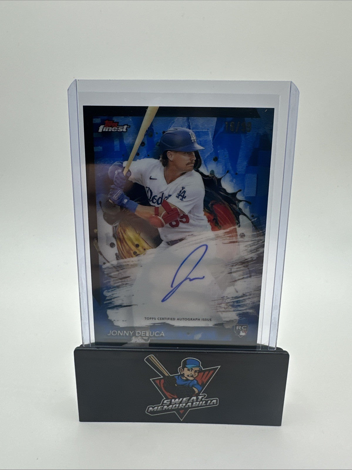 2024 Topps Finest Jonny DeLuca Rookie RC Autograph Rare Blue Refractor /99