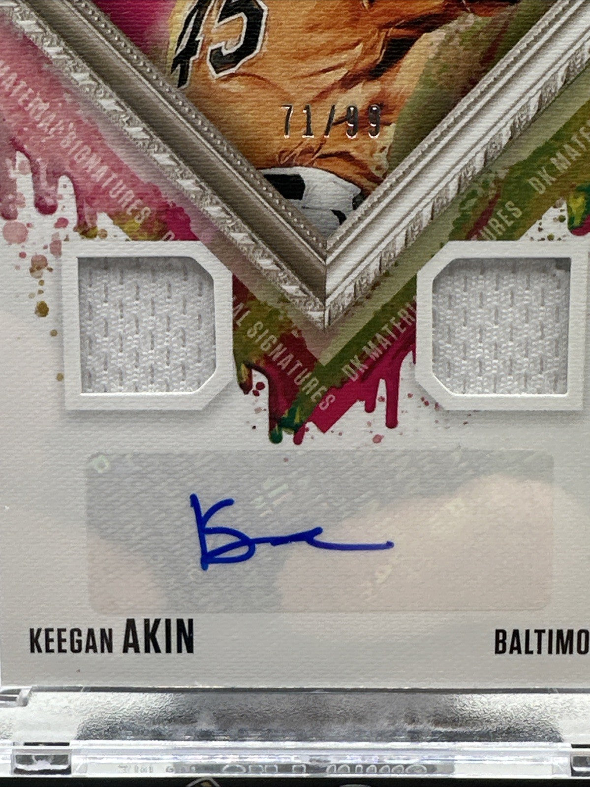 2021 Diamond Kings #DKMS-KA Duel Jersey Auto Keegan Akin Baltimore Orioles /99