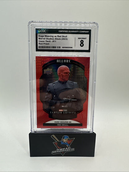 Hugo Weaving - Red Skull 2022 Upper Deck Marvel Allure Red Prism CGC 8