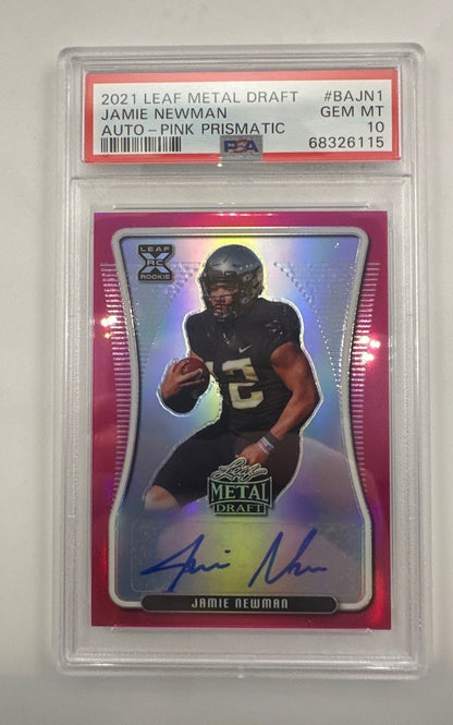 2021 Leaf Metal Draft #BA-JN1 Jamie Newman Autographs Silver #/20 PSA 10