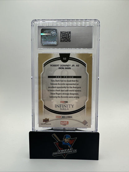 2022 Upper Deck Marvel Allure Robert Downey Jr. As Iron Man Red Prism CGC 9