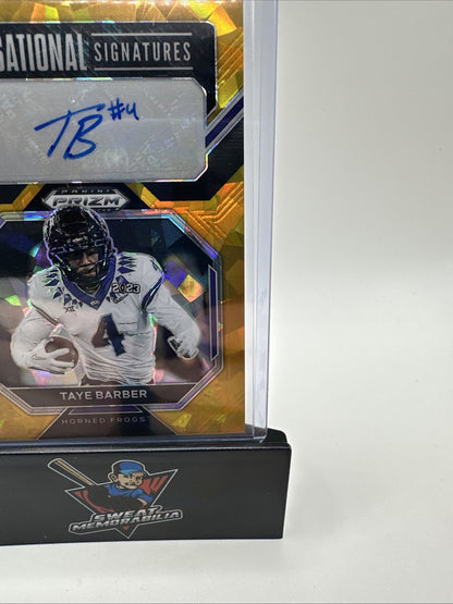 2023 Prizm Draft Picks #SS-TBA Taye Barber Sensational Signatures Gold Ice