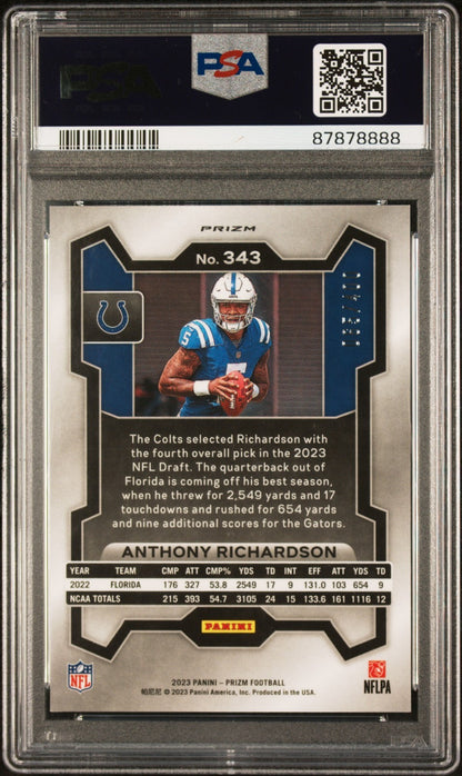 2023 Panini Prizm Anthony Richardson #343 PSA 10 GEM MINT