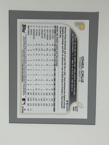 2022 Topps Complete Set RC Oneil Cruz Variation SP #537