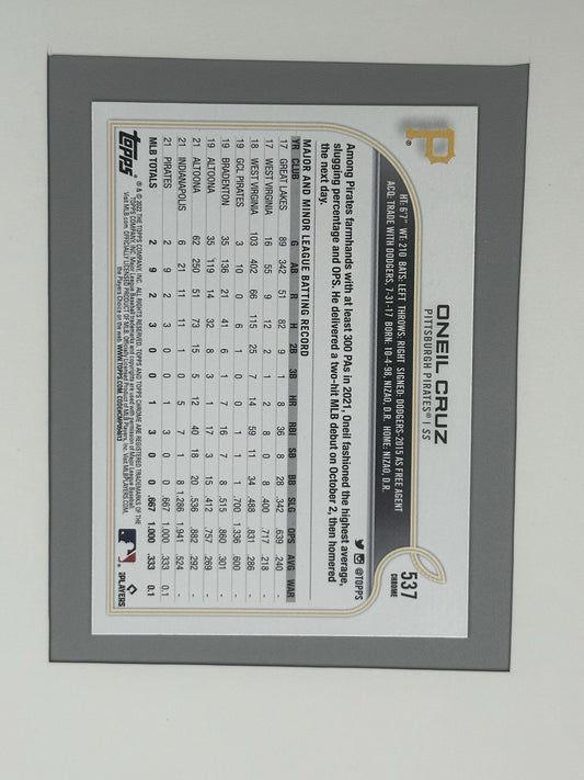 2022 Topps Complete Set RC Oneil Cruz Variation SP #537