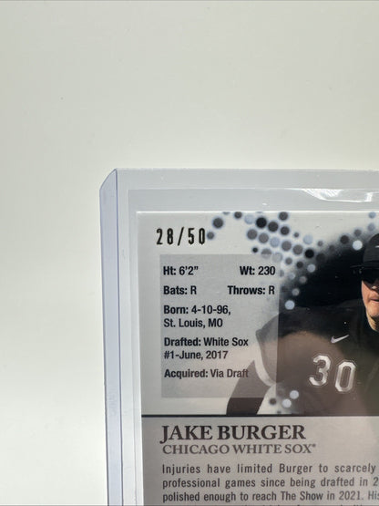 2022 Topps Pristine Gold Refractors #205 Jake Burger White Sox 28/50