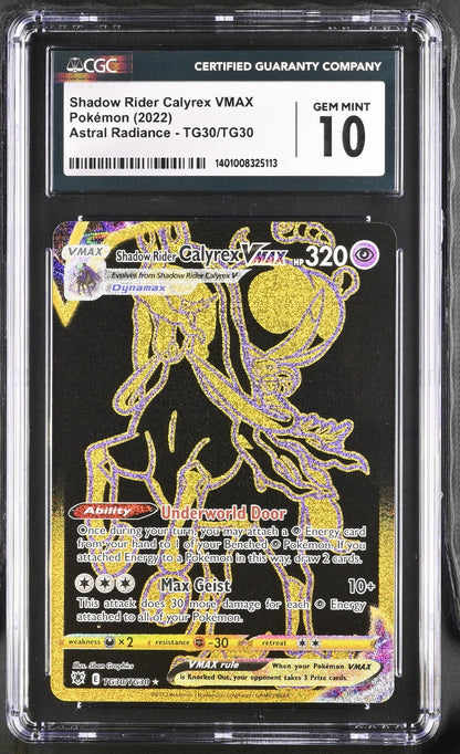 Pokemon 2022 Shadow Rider Calyrex VMAX (Secret) TG30/TG30 Astral Radiance CGC 10