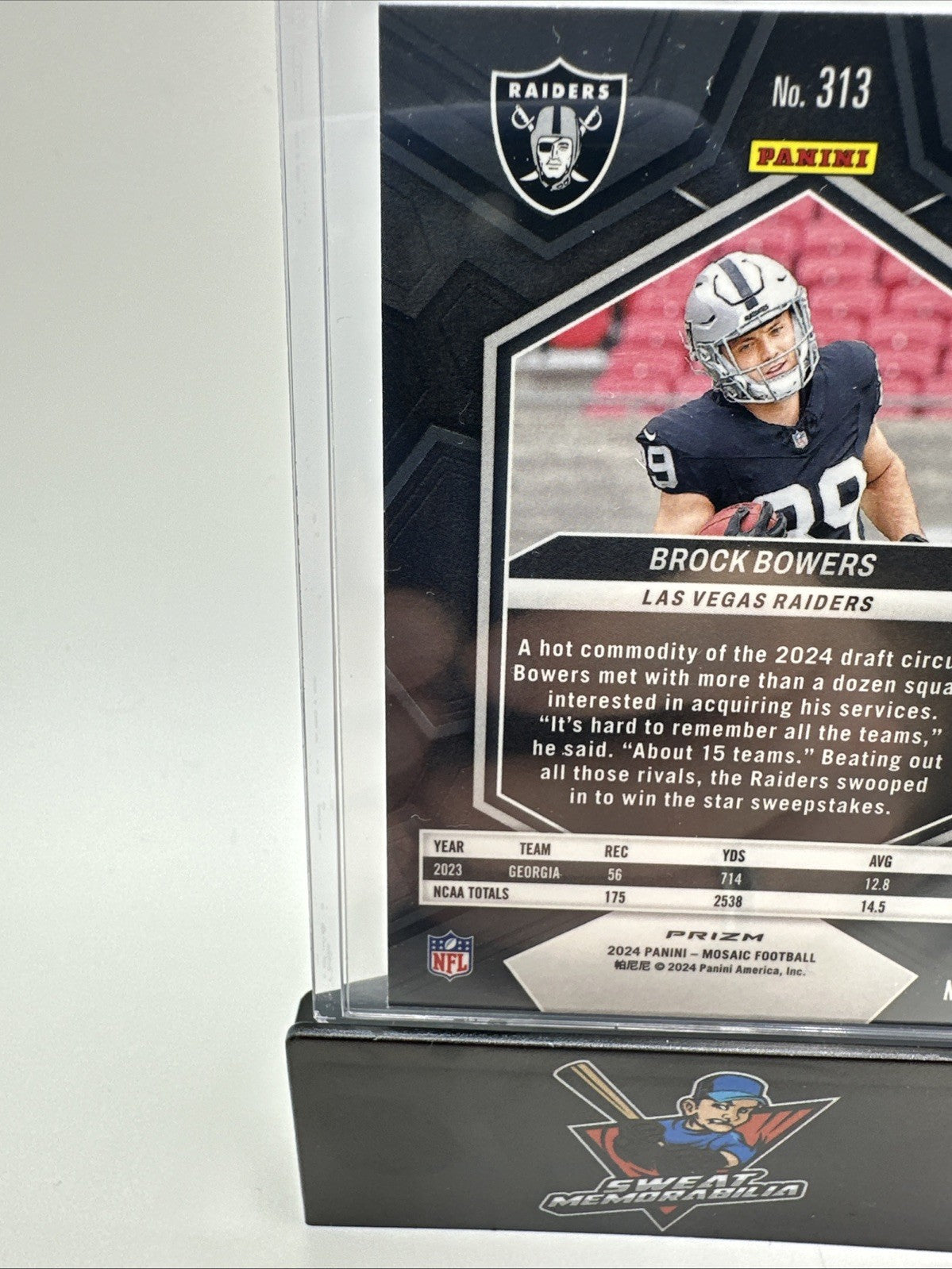 2024 Panini Mosaic - Rookies Reactive Red Mosaic Prizm #313 Brock Bowers (RC)