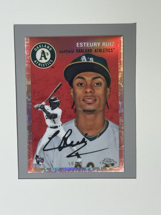 2023 Topps Chrome Platinum Anniversary Estuary Ruiz Rose Gold 50/75 RC #51