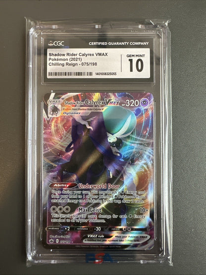 Shadow Rider Calyrex VMAX 075/198 Sword & Shield - Chilling Reign Holo CGC 10