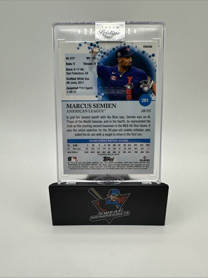 Marcus Semien 2022 Topps Pristine Encased SP Pulsar Refractor Blue Jays Rangers