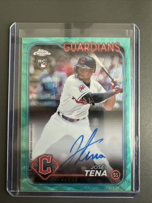 2024 Topps Chrome Jose Tena Aqua Wave Rookie On Card Autograph /199 #RA-JT