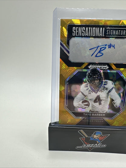 2023 Prizm Draft Picks #SS-TBA Taye Barber Sensational Signatures Gold Ice