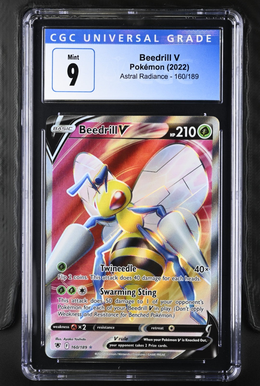 Pokemon 2022 TCG Beedrill V 160/189 Astral Radiance CGC 9 Mint