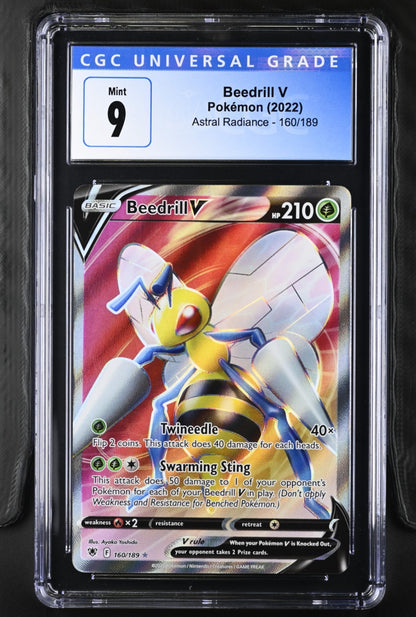 Pokemon 2022 TCG Beedrill V 160/189 Astral Radiance CGC 9 Mint