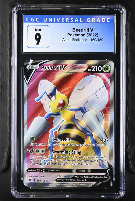Pokemon 2022 TCG Beedrill V 160/189 Astral Radiance CGC 9 Mint