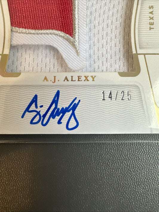 2022 NATIONAL TREASURES A.J. ALEXY RPA Rookie Patch AUTO /25