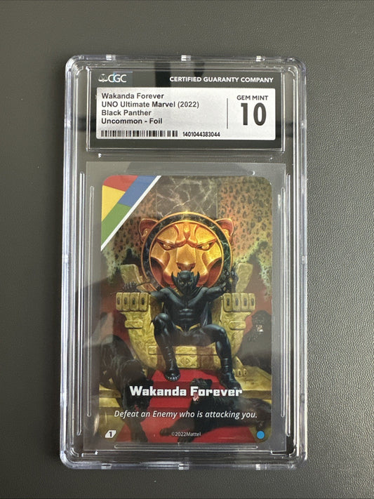 UNO Ultimate Marvel 2022 Wakanda Forever FOIL Card Uncommon CGC 10