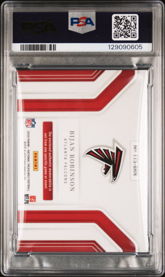 2024 Panini National Treasures Relics Bijan Robinson #BRN 2/2 PSA 9