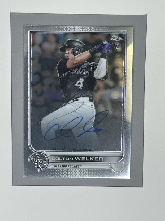 2022 Topps Chrome Colton Welker RC Auto #RA-CWE Colorado Rockies