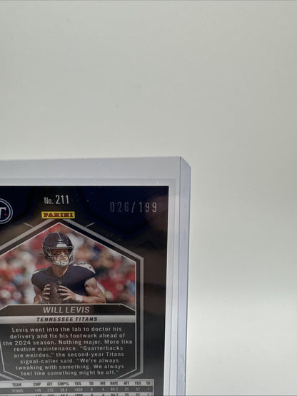 2024 Mosaic #211 Will Levis Orange Mosaic Prizm Tennessee Titans