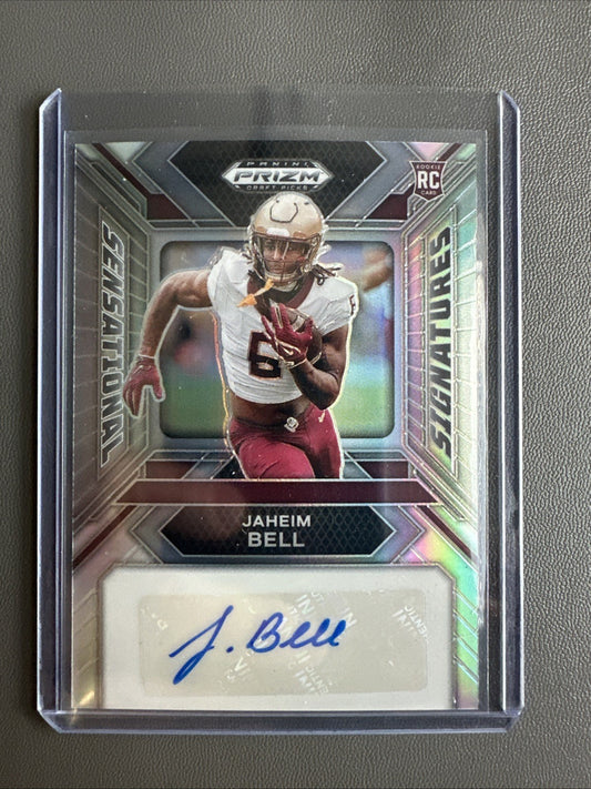 Jaheim Bell 2024 Panini Prizm Draft Sensational Signatures Silver Prizm RC Auto