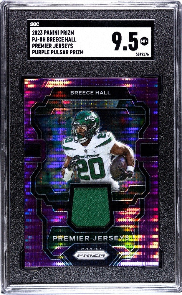 2023 Panini Prizm Football BREECE HALL Premier Jerseys PJ-BH Purple SGC 9.5