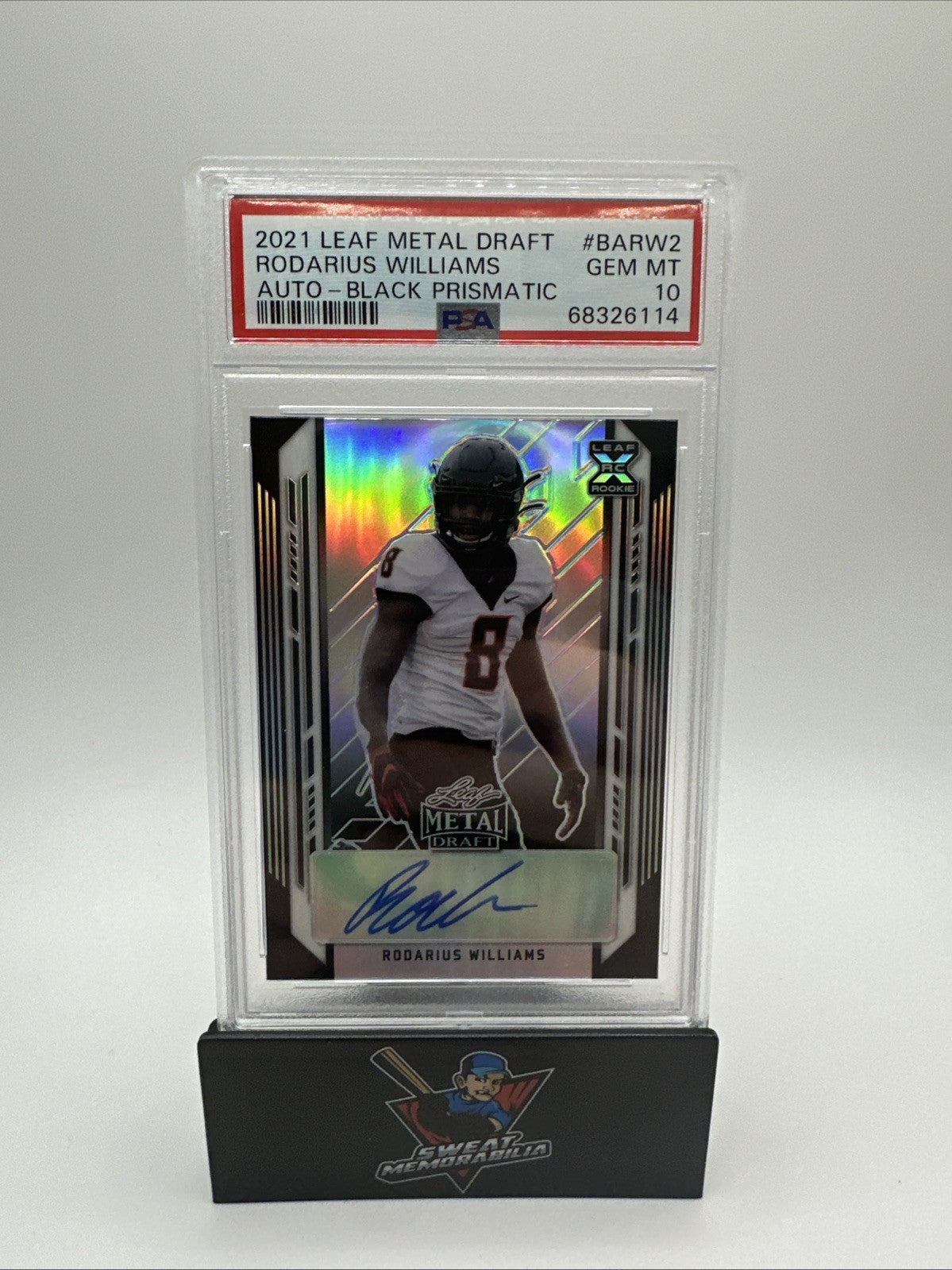 2021 Leaf Metal Draft Black Prismatic /15 Rodarius Williams #BA-RW2 Auto