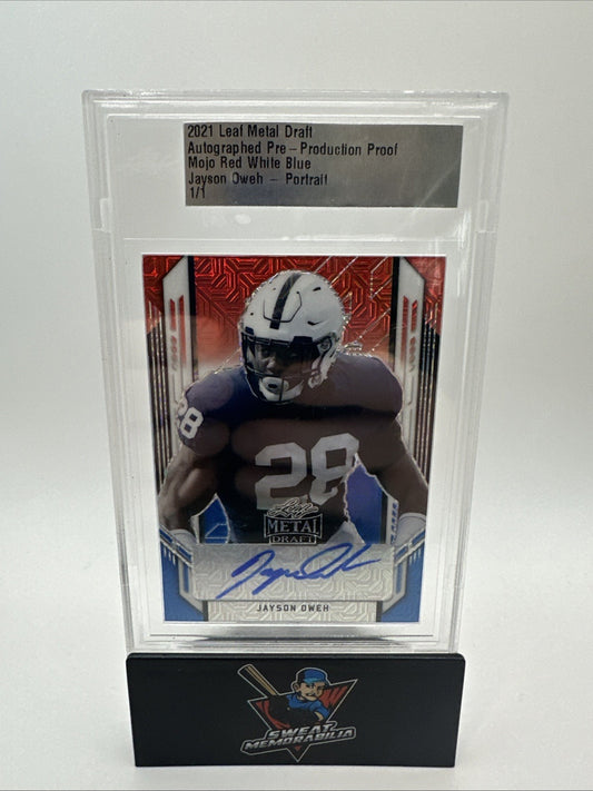 2021 Leaf Metal Draft Jayson Oweh 1\1 Auto Pre-Production Proof Mojo