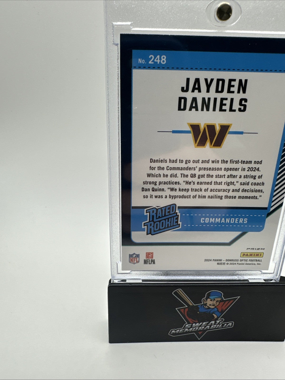 2024 Panini Donruss Optic - Rated Rookie Jayden Daniels #248 Purple Shock (RC)