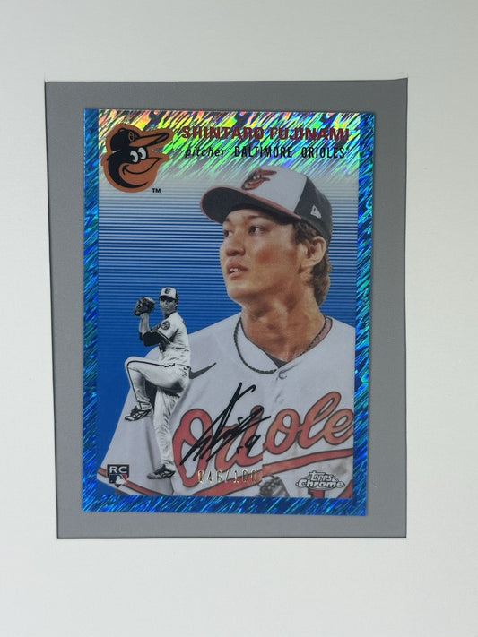 2023 Topps Chrome Platinum Shintaro Fujinami Blue Shimmer Refractor RC 46/100