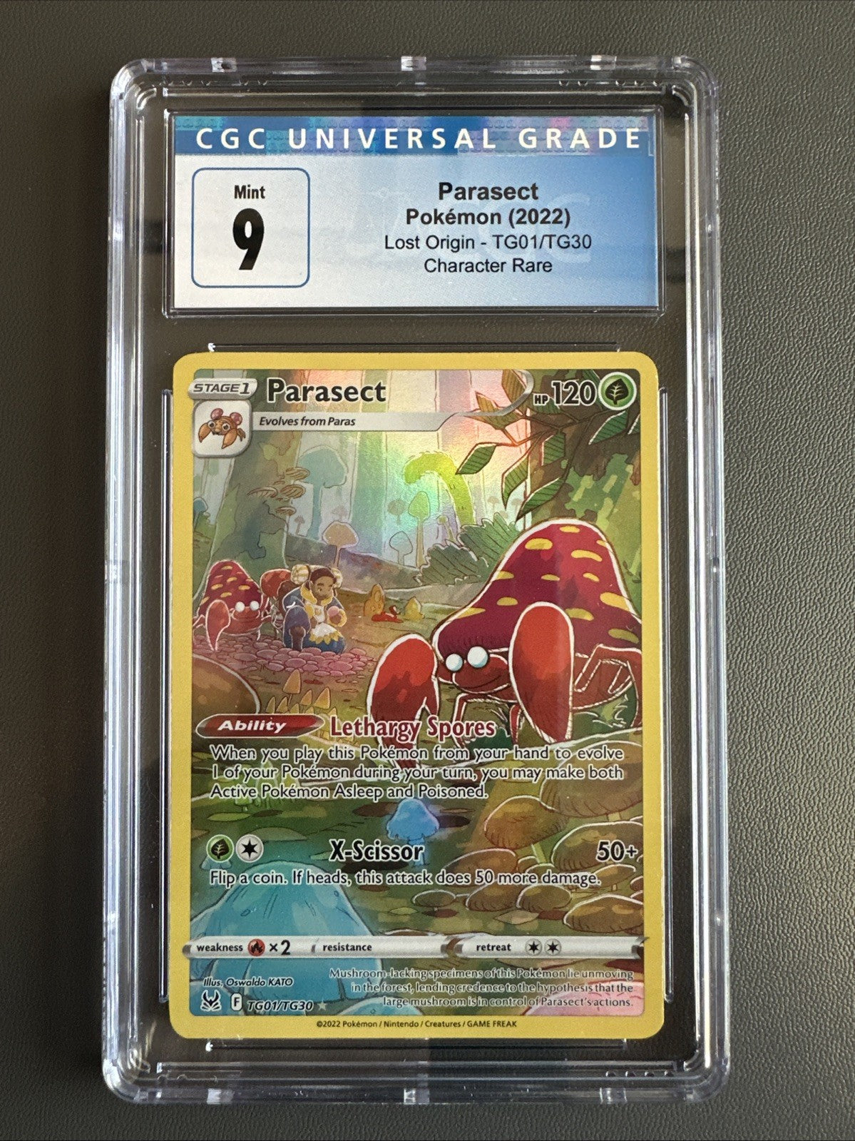 Pokemon 2022 Parasect TG01/TG30 Lost Origin Trainer Gallery Holo CGC 9